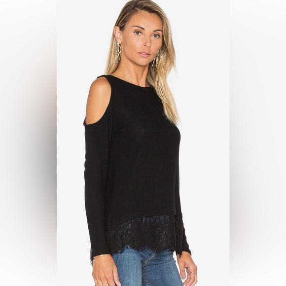 Generation Love x Revolve Martha Lace Cold Shoulder Top 100% Linen - Size Large - Picture 2 of 10